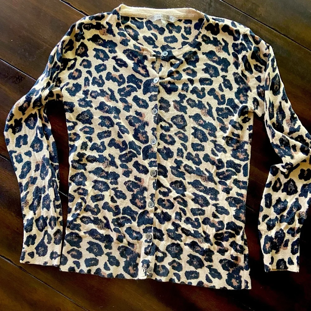 Leopard Button-Up Cardigan - Picture 1 of 2